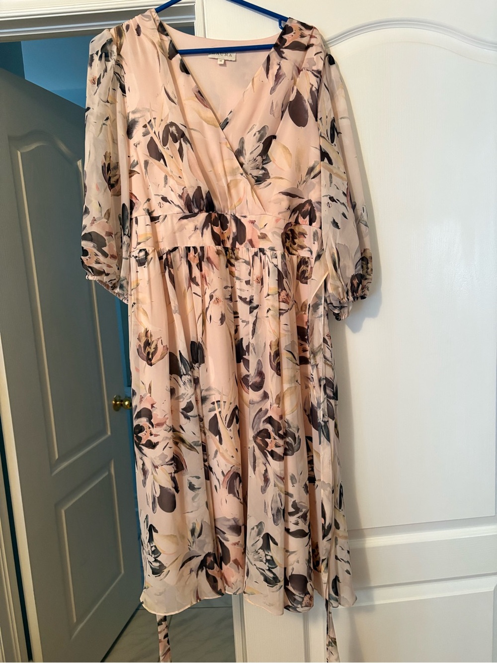 Laura Blush Pink Floral Midi Dress